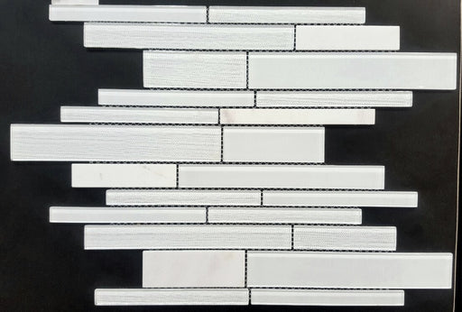 Random Strip White Kitchen Backsplash Tiles