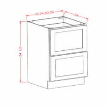 York Chocolate- 2 Drawer Bases Cabinet