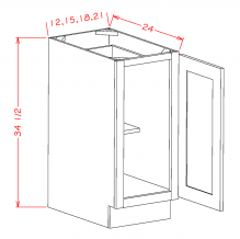 White Shaker - Single Full Height Door Bases