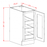 Torrance Dove - Full Height Single Door Triple Rollout Shelf Bases, TD-B18FH3RS, TD-B21FH3RS