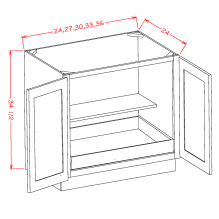 Torrance Dove - Full Height Double Door Single Rollout Shelf Bases