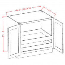 Shaker Cinder - Full Height Double Door Double Rollout Shelf Bases