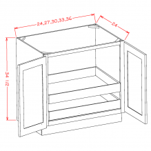 Torrance Dove - Full Height Double Door Double Rollout Shelf Bases