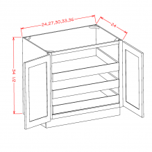 Shaker Espresso - Full Height Double Door Triple Rollout Shelf Bases