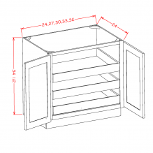 Torrance Dove - Full Height Double Door Triple Rollout Shelf Bases