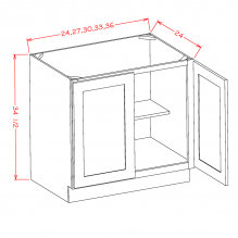 White Shaker - Double Full Height Door Bases