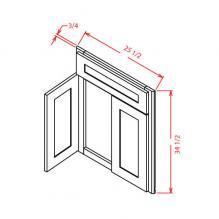 Torrance White Sink Bases-Diagonal Sink Front TW-DCSF42