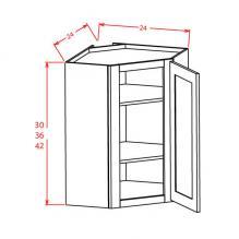 Shaker Cinder - Diagonal Corner Wall Cabinets