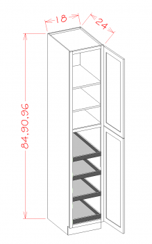 York Antique White - Double Door Rollout Utility