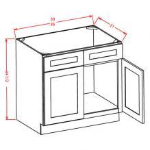 Shaker Dove - Vanity Sink Bases-Double Door Double Drawer Front, SD-VS30, SD-VS36