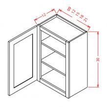 Shaker Cinder - 30" High Wall Cabinets-Single Door