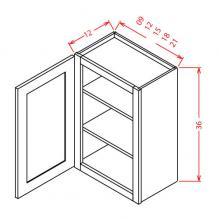 Shaker Cinder - 36" High Wall Cabinets-Single Door