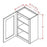 Grey Shaker - 36" High Wall Cabinets-Single Door