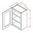Shaker Cinder - 42" High Wall Cabinets-Single Door