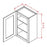 White Shaker - Open Frame Wall Cabinets-Single Door