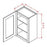 Shaker Espresso - Open Frame Wall Cabinets-Single Door
