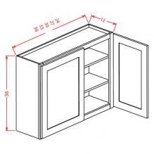 York Antique White - 36" High Wall Cabinets-Double Door