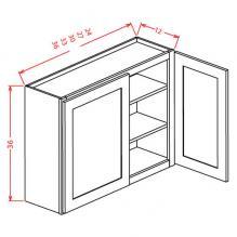 Grey Shaker - 36" High Wall Cabinets-Double Door