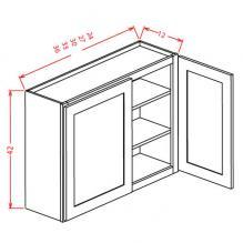 Grey Shaker - 42" High Wall Cabinets-Double Door