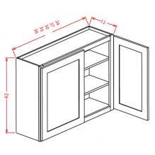 York Antique White - 42" High Wall Cabinets-Double Door