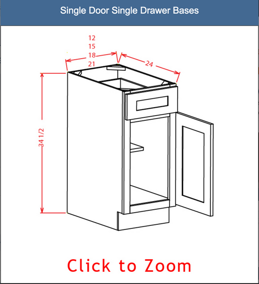 Shaker Grey - Single Door Single Drawer Bases