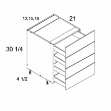 Four Drawer Vanity Base