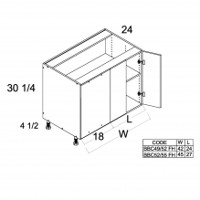 Full Height Two Door Blind Base, TWP-BBC49/52FH, TWP-BBC52/55FH