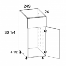 Single Door Single False Drawer Sink Base, TWP-SB24S