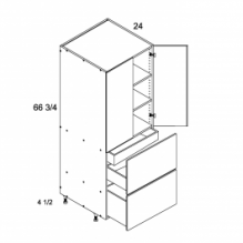 Tall with Two Drawer and One Inner Drawer Two Door, PGW-T2DBID2472, PGW-T2DBID3072