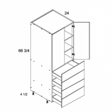 Tall with Four Drawer Two Door Utility, PGW-T4DB2472, PGW-T4DB3072