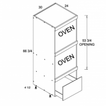 Tall Two Oven with One Drawer Utility, TWP-TOD3072