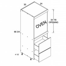 Tall One Oven with Two Drawer Utility, TGW-TOS2DB3072