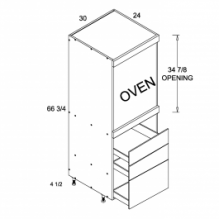 Tall One Oven with Three Drawer Utility, TGW-TOS3DB3072