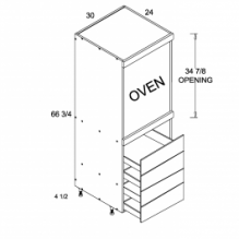 Tall One Oven with Four Drawer Utility, MGW-TOS4DB3072