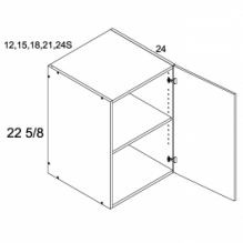 22 5/8" H by 24"D One Door Wall Cabinets