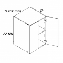 22 5/8" H by 24"D Two Doors Wall Cabinets