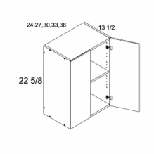 22 5/8" H Two Doors Wall Cabinets