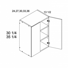 30 1/4" H Two Doors Wall Cabinets