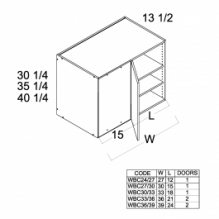 35 1/4" H Blind Corner Wall Cabinets