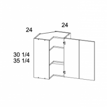 30 1/4" H Easy Reach Corner Wall Cabinets, TDW-WER2430