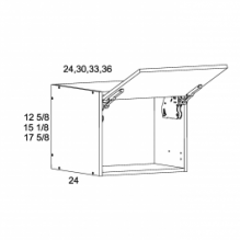 15 1/8" H by 24"D Flip up Wall Cabinets, TGW-WFD361524