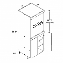 Tall One Oven with Full Height Two Door Utility, ROS-TOS3072FH