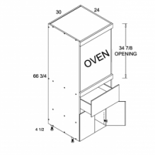 Tall One Oven with One Drawer Two Door Utility, MGW-TOSB3072