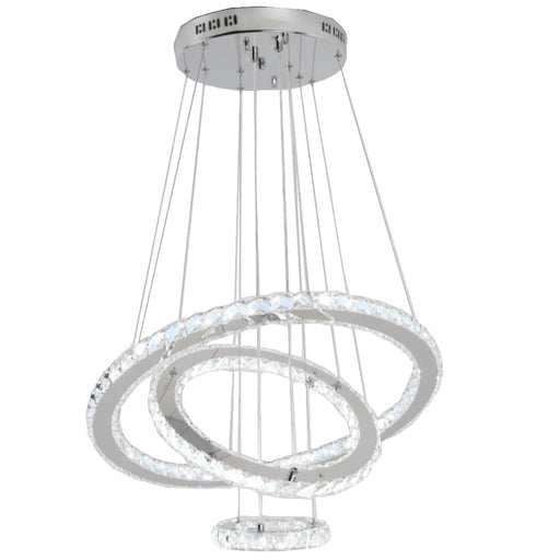 #13868 CRYSTAL CHANDELIAR 6000K-65W (3 RINGS)