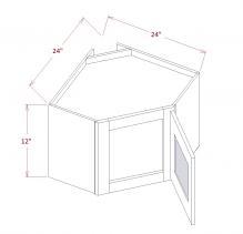 Grey Shaker - Diagonal Corner Stacker Wall Cabinets
