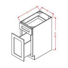 Grey Shaker - Drawer File Base Cabinet GS-DFB18