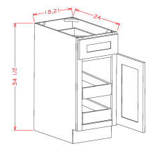 White Shaker - Single Door Double Rollout Shelf Bases SW-B182RS SW-B212RS