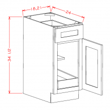 White Shaker - Single Door Single Rollout Shelf Bases SW-B181RS SW-B211RS