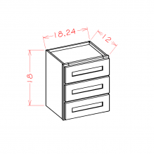 Shaker Cinder - Wall Three Drawer