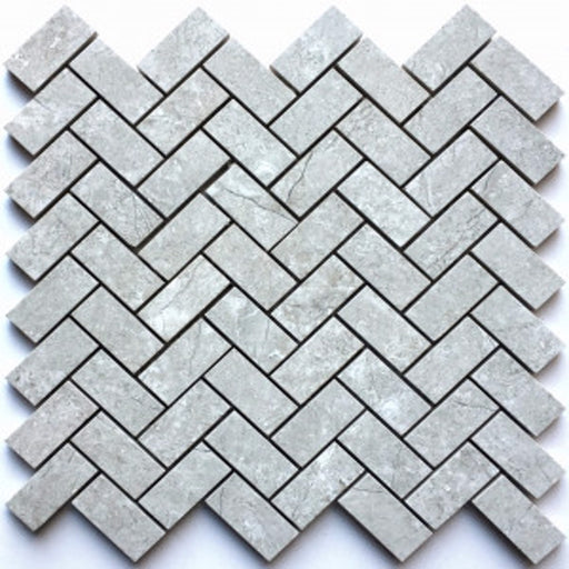 Bazalt Grey Tru-Stone Herringbone Mosaic Porcelain Tile (1"x2") $5.55 /sq.ft